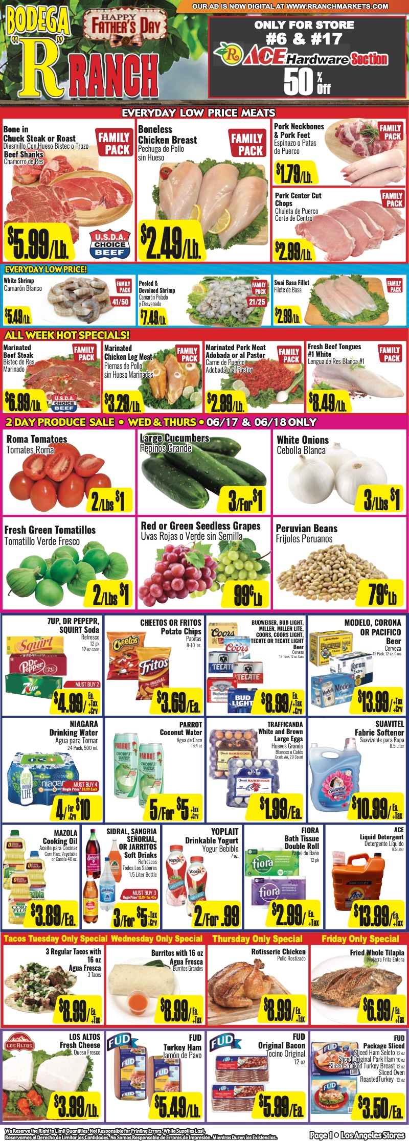 Bodega R Ranch Market Weekly AD 1 Page.