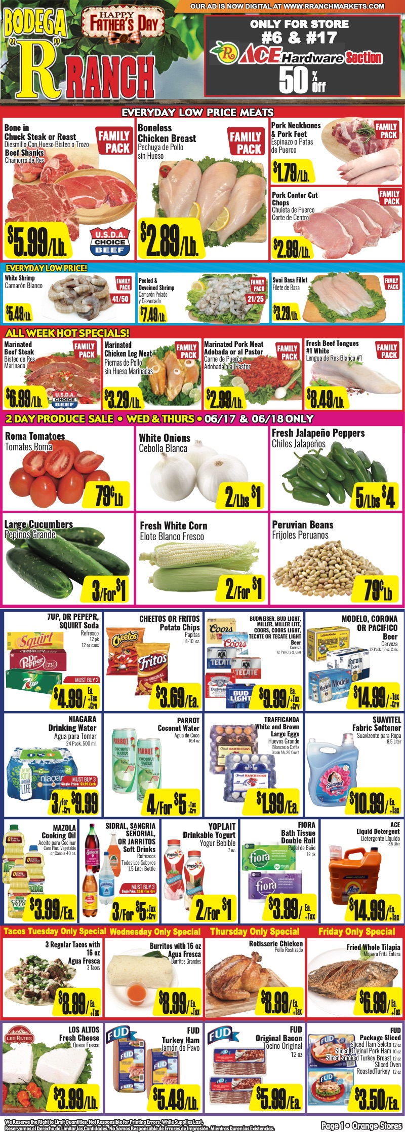 Bodega R Ranch Market Weekly AD 1 Page.