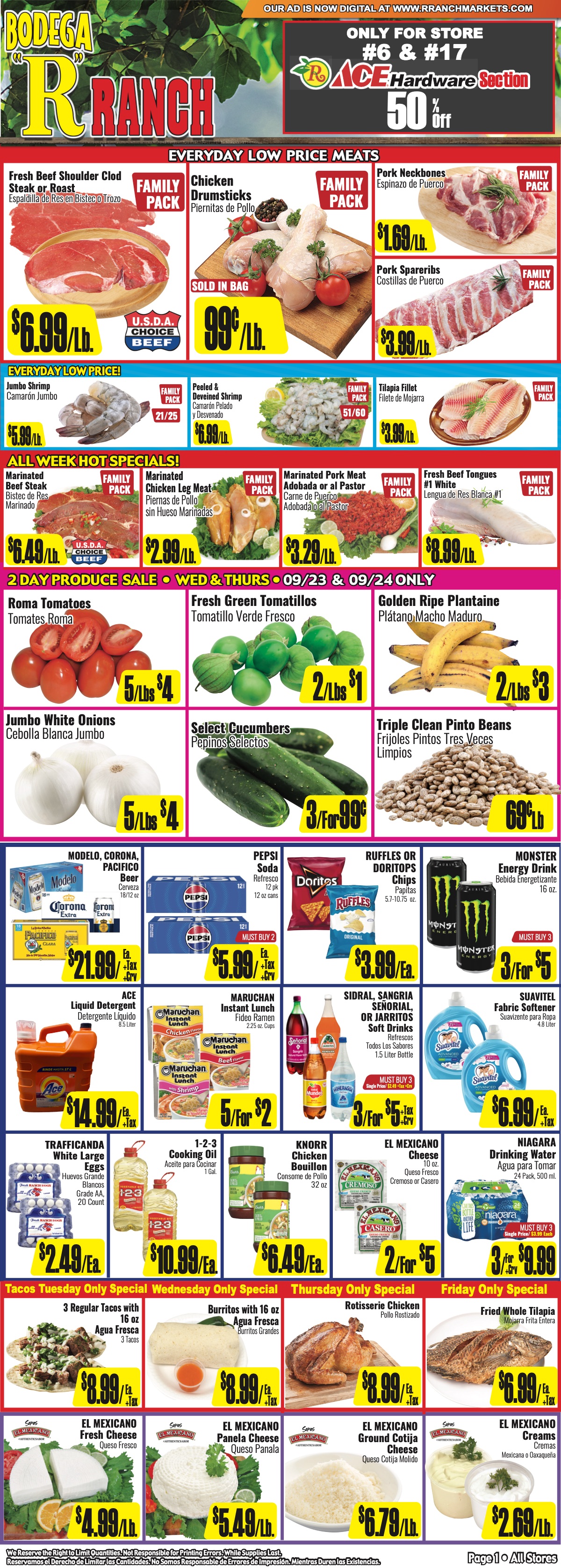 Bodega R Ranch Market Weekly AD 1 Page.