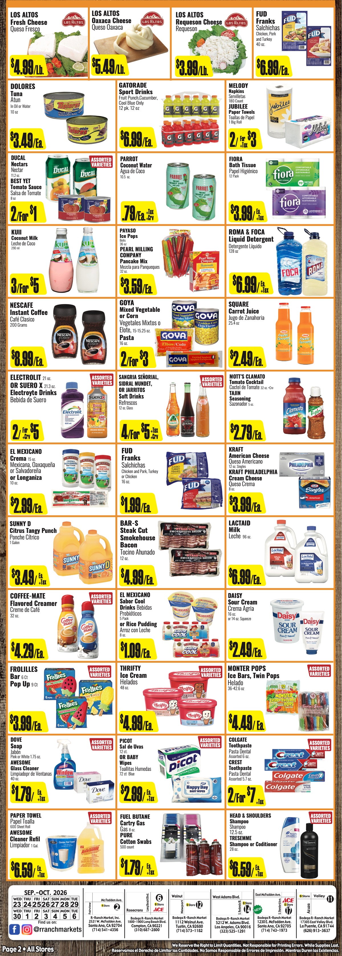 Bodega R Ranch Market Weekly AD 2 Page.