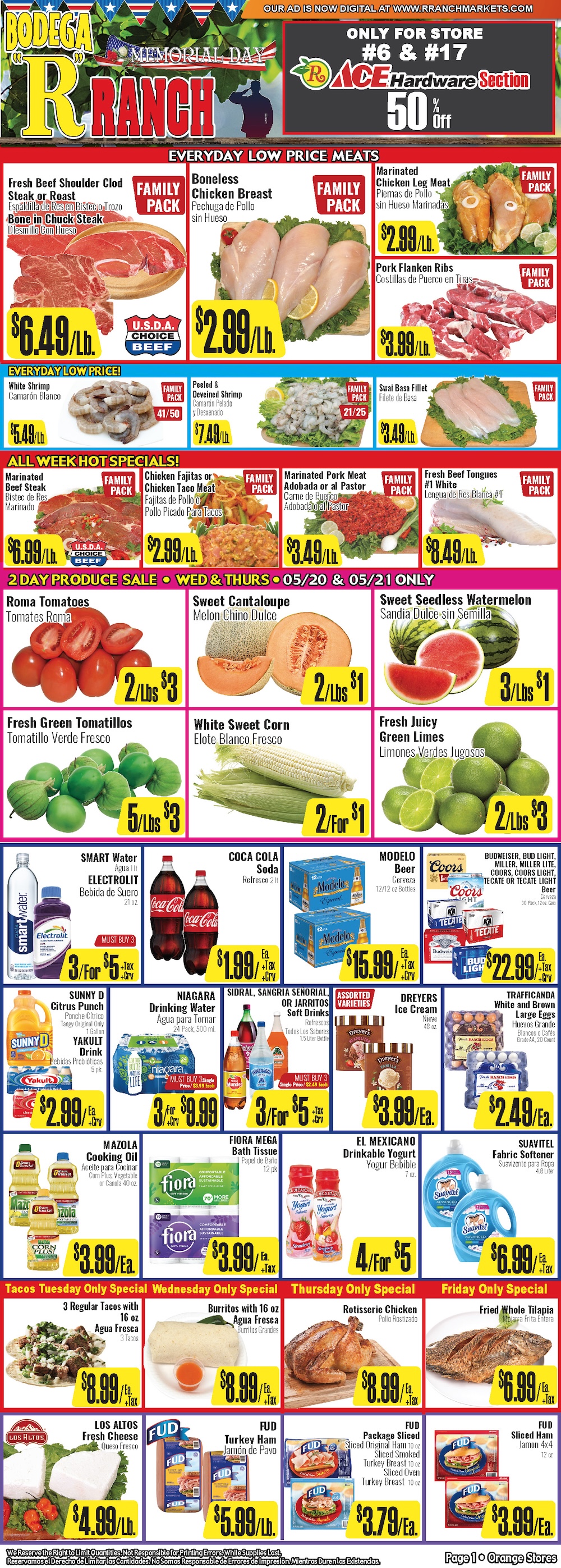Bodega R Ranch Market Weekly AD 1 Page.