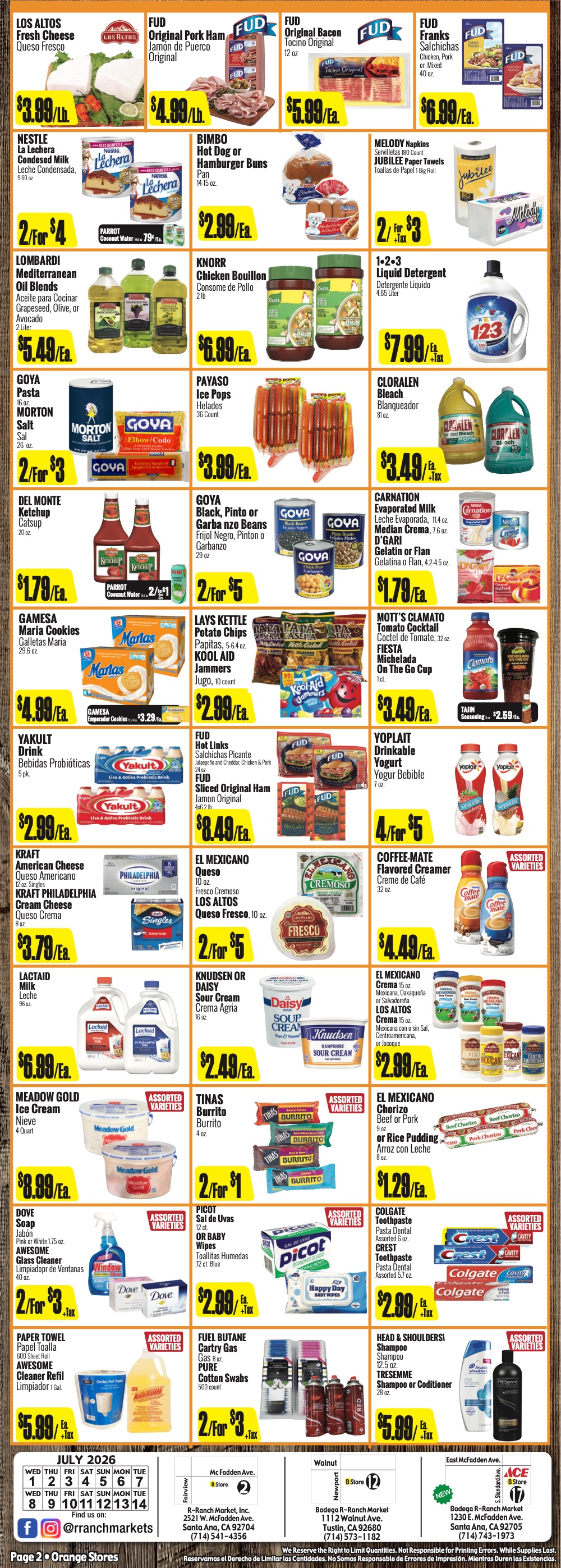 Bodega R Ranch Market Weekly AD 2 Page.